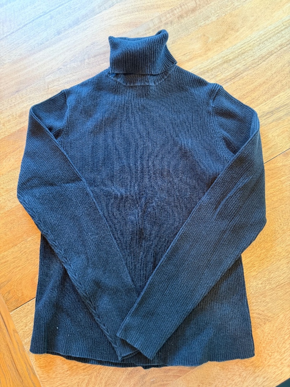 Faded Black 100% Cotton Turtleneck Sweater